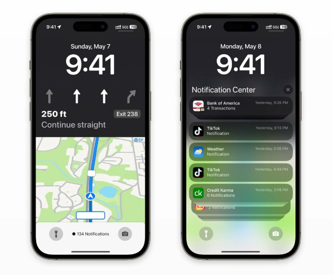铜川苹果维修服务分享iOS17锁屏地图导航半屏显示长什么样 